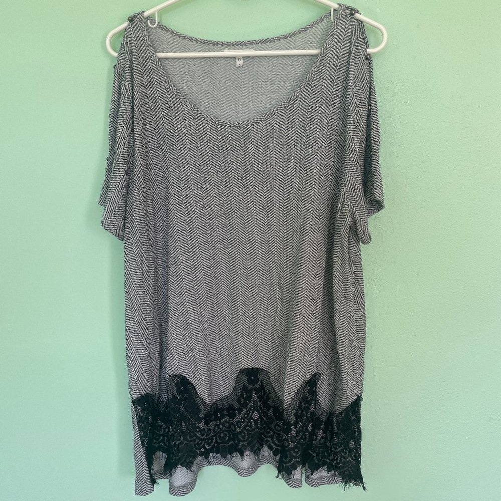 Maurices black and white striped tee